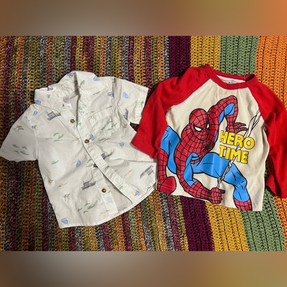 Jumping Beans Red and White Spider Hero Shirt
